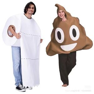 Halloween Emoji Poop and Toilet Paper Costume Set
